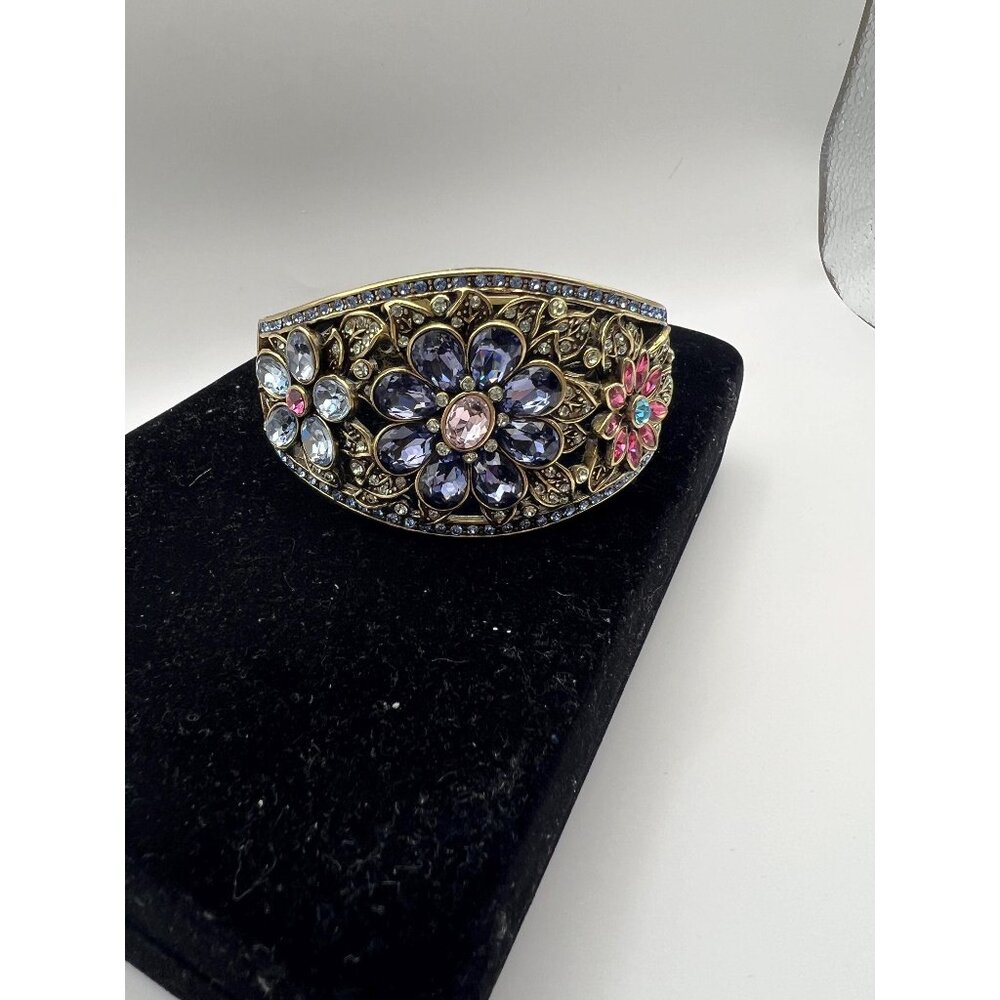 Signed Heidi Daus Glamorous Garden Crystal Cuff Bracelet